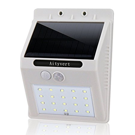 Aityvert Solar Motion Sensor Light 20 LEDs Wireless Solar Powered Motion Sensor Light for Outdoor Wall Garden Lamp Patio Deck Yard Home Driveway Stairs With Auto On/Off
