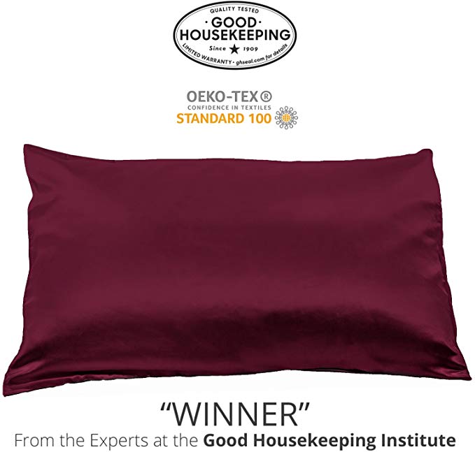 Fishers Finery 25mm 100% Pure Mulberry Silk Pillowcase Good Housekeeping Winner (Red, Standard)