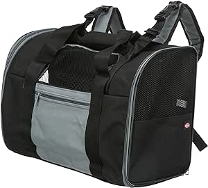 Trixie 2882 Connor - Mochila Transportin Perro Pequeño, Cesta Para Perros Accesorios, Negro, 42 × 29 × 21 cm