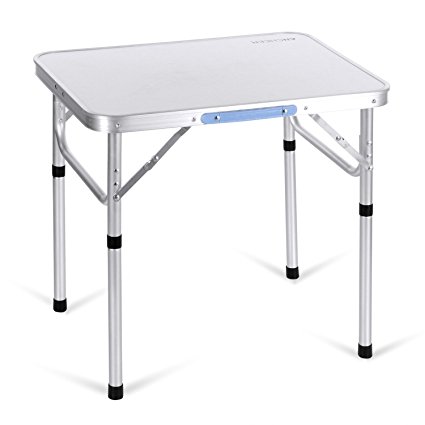 Ancheer Aluminum Portable Folding Utility Table with Carrying Handle for Kitchen Garden Party Picnic Camping