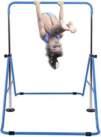 Tepemccu Expandable Gymnastics Bars,Adjustable Height Gymnastic Horizontal Bars,Junior Training Bar Children Folding Training Monkey Bars for Kids