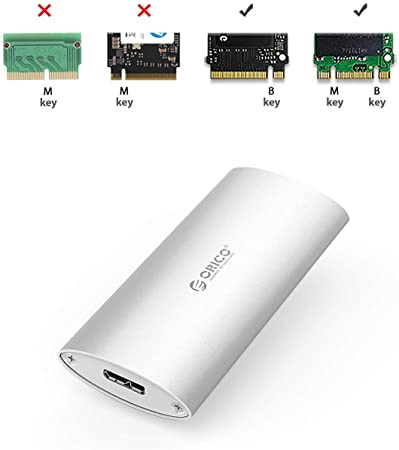 ORICO M.2 NGFF SATA to USB 3.0 Hard Drive Enclosure, M.2 USB 3.0 Enclosure Support NGFF 2280/2260/2242/2230 SSD (Not for Nvme)