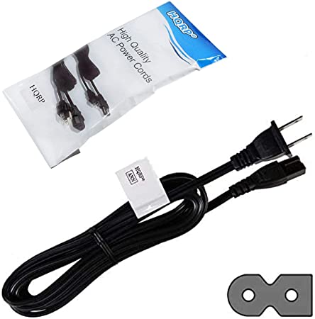 HQRP 10ft AC Power Cord Works with Toshiba 40L2400U 40L3400U 50L1400U 50L2400U 50L3400U L1400 L2400 L3400 32L1400U 40L1400U Philips Sharp LED LCD HDTV Smart TV Mains Cable IEC-C7 Polarized