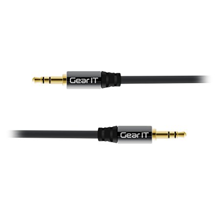 GearIT 3.5mm Auxiliary Audio Stereo Cable (25 Feet 7.62 Meters) Male to Male Gold Plated Connectors Black