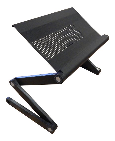 Simplistex - Adjustable Folding Laptop or Notebook Desk  Stand  Cart - Vented or Fan cooled in 2 Sizes and Colors 17 Vented - Black
