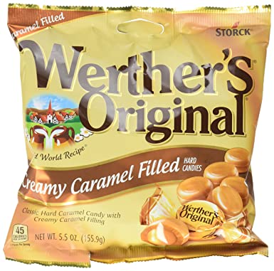 WERTHER'S ORIGINAL Creamy Caramel Filled Hard Candies, Individually Wrapped Candy, 5.5 Ounce Bag