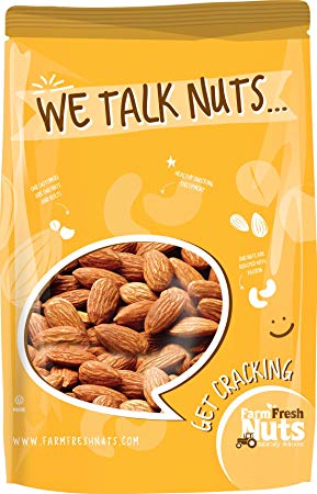 Farm Fresh Nuts ALMONDS Dry Roasted with Himalayan Salt (1 LB)