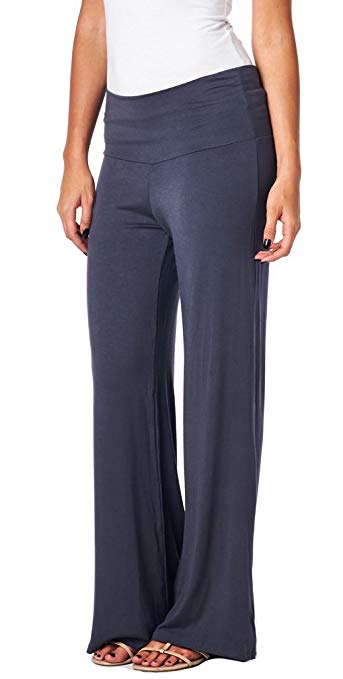 82 Days Womens Casual Stretch Wide Straight Leg Palazzo Lounge Pants Made in USA