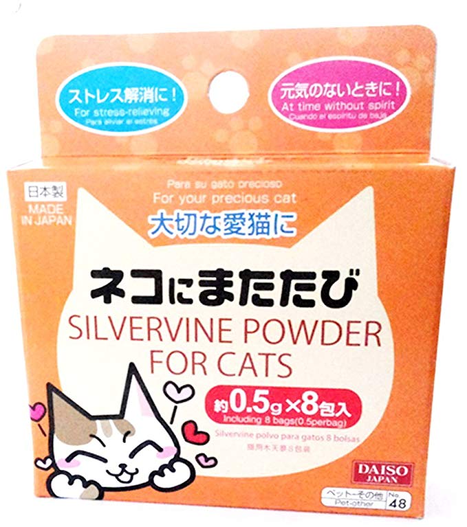 Cat Silvervine Powder , Total Weight 4g (8 bags in box) ,put your cat in a good mood by providing them this powder.