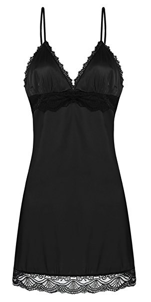 Ekouaer Sexy Lingerie Women's Sleepwear Satin Nightgown Silk Chemise Slip