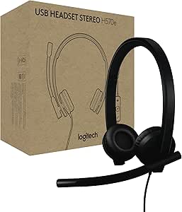 Logitech H570e USB Headset with Microphone for PC and Mac, USB-A Wired Headset with Stereo Sound, Noise-Canceling Mics and Inline Controls, Certified for Microsoft Teams, Black