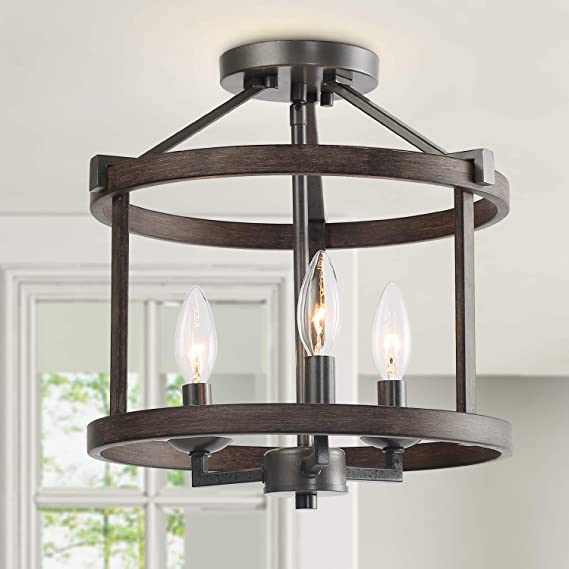 LNC A03411 Farmhouse Semi Flush Mount Ceiling Light for  Foyer, Entryway, Stairway, Kitchen, Dining Room