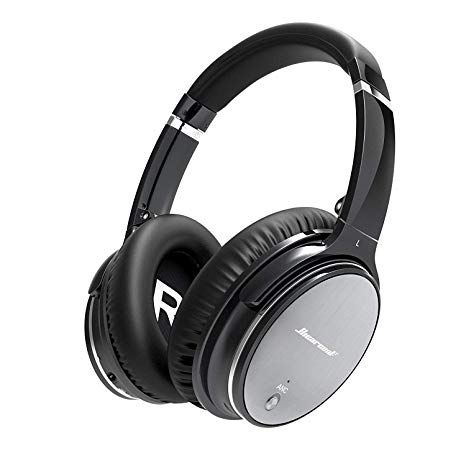 Over Ear headphones,Active Noise Cancelling Bluetooth Headphones with Microphone Hi-Fi Deep Bass Wireless Headphones,Comfortable Protein Earpads,Wired Mode for Travel Work TV Computer-IRON GREY