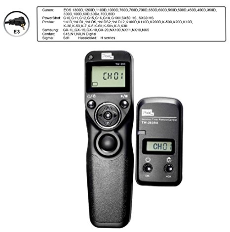PIXEL TW-283/E3 LCD Wireless Shutter Remote with E3 Type Terminal for Canon EOS 60D, E0S70D
