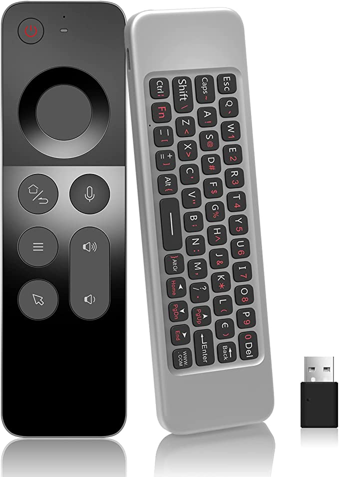 [4 in 1] WeChip W3 Air Mouse Remote, [Thinner and Lighter] 2.4G Motion Sensing Controller with Keyboard for Android TV Box, Smart TV, PC, Projecteur, Laptops, HTPC