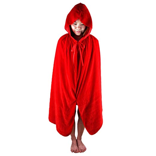 Samtree Christmas Halloween Costumes Cape for Kids,Velvet Hooded Cosplay Party Cloak