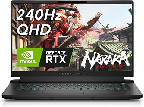 Alienware m15 R7 Gaming Laptop - 15.6-inch QHD 240Hz 2ms Display, Intel Core i7-12700H, 16GB RAM, 512GB SSD, NVIDIA GeForce RTX 3070 Ti 8GB GDDR6, HDMI, USB-C, Wi-Fi 6, Windows 11 Home - Black