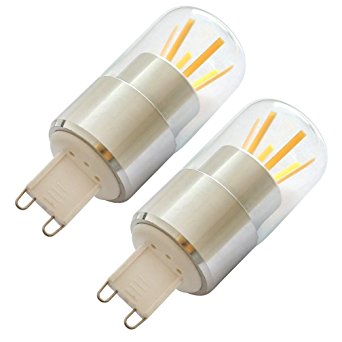 Kakanuo G9 LED Bulb Dimmable 4 Watt Warm White 2700K Bi-pin Base 6 pcs Filament COB LED AC 110V-130V (Pack of 2)