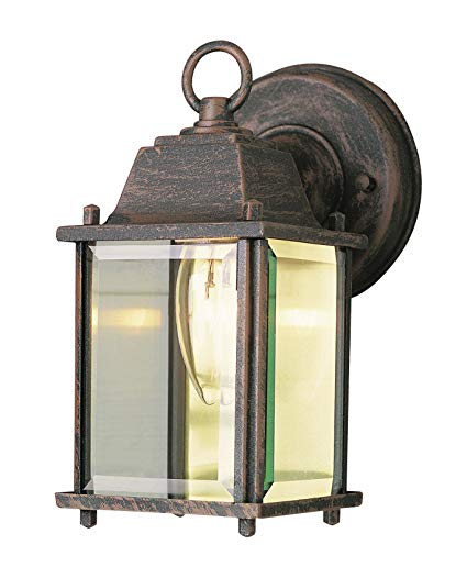 Trans Globe Lighting 40455 RT 8" 1-Light Outdoor Wall Lantern, Rust