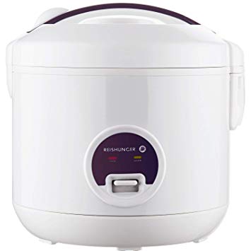 Reishunger Rice Cooker (1.2l/500W/220V) Keep-Warm Function, Premium-Quality Inner Pot, Spatula and Measuring Cup - Rice for up to six People