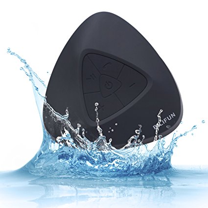 Mini Waterproof Bluetooth Shower Speaker, BILIFUN Portable Wireless Speaker 5W,Waterproof IP66 with Suction Cup Stereo Hands-free for Car ,Outdoor ,Black