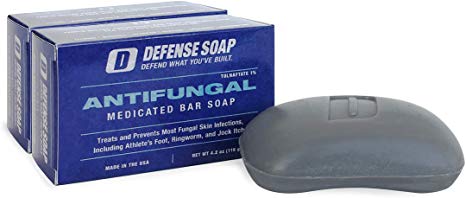 Defense Antifungal Medicated Bar Soap | FDA Approved Treatment for Athlete's Foot Fungus and Intensive Treatment for Fungal Infections of The Skin (Two Bars, No Case)