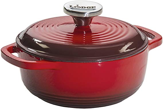 Lodge EC1D43 Enameled Cast Iron Dutch Oven, 1.5-Quart, Red