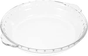 DOITOOL Glass Pie Plate 8 inch Round Deep Dish Pie Pan with Handles for Pie Baking and Cheese Cakes