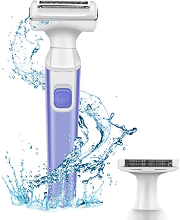 Electric Razor for Women, 2-in-1 Painless Women Shaver Bikini Trimmer Body Hair Removal for Face Legs and Underarm, Cordless Ladies Shaver Wet and Dry Portable Hair Removal
