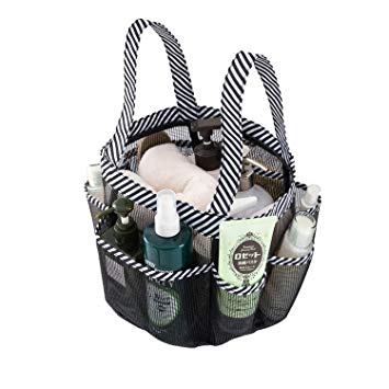 okroo Shower Tote with Extra 9th Pocket Shower Caddy Organizer with Quick Dry, Durable Polyester Mesh. Ideal for College Dorm, Communal Bathroom, Gym, Swimming Pool, Camping