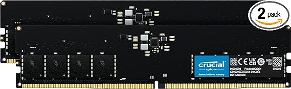 Crucial RAM 32GB Kit (2x16GB) DDR5 5200MT/s (or 4800MT/s) Desktop Memory CT2K16G52C42U5