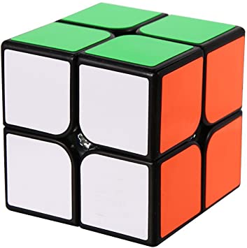 Roxenda Qiyi Qidi W 2x2 Speed Cube Classic Sticker 2 by 2 Magic Cube Smooth Puzzle Cube Black