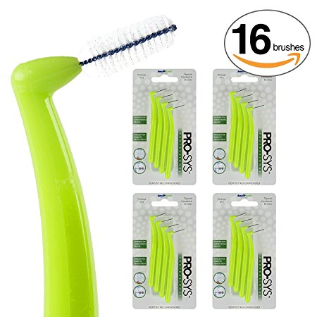 PRO-SYS® Interdental Brush Wide Spaces - 16 brushes (4 packs – 4 brushes per pack) – with DuPont™ Bristles