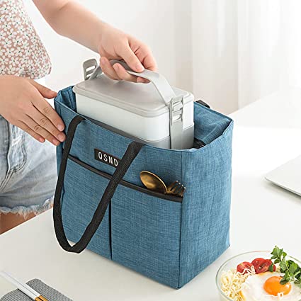 Insulated Lunch Bag,Reusable Lunch Box Waterproof Containers Canvas Lunchbag With Aluminum Foil,Portable Lunch Tote Bag,Cute Handbag For Women Men