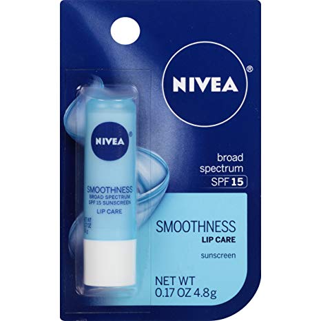 NIVEA Smoothness Lip Care SPF 15 0.17 Ounce Carded Pack