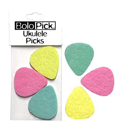 BoloPick Ukulele Picks, Felt Picks, 6 Picks, multi color, Ukulele Gift