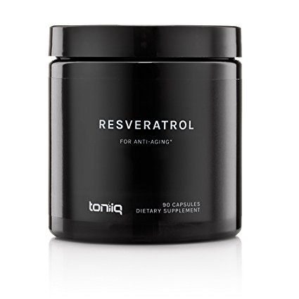Elevated Resveratrol Supplement by Toniiq | Standardized to 98% Resveratrol | Superior Polyphenols Supplement, Powerful Vital Reds and Greens Powder Alternative | 90 Veggie Capsules