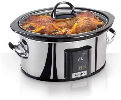 Crock-Pot 6.5-Quart, Programmable Touchscreen Slow Cooker, Silver, SCVT650-PS