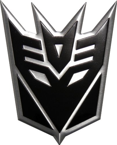 Transformers DECEPTICON BLACK LARGE Aluminum Emblem