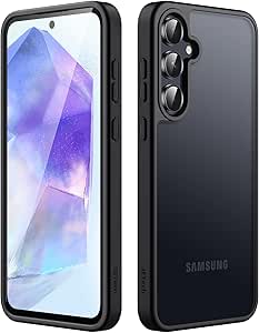 JETech Coque Mate pour Samsung Galaxy A55 5G, Étui Housse de Protection Arrière Translucide Givrée Fine, Anti-Empreintes Digitales (Noir)