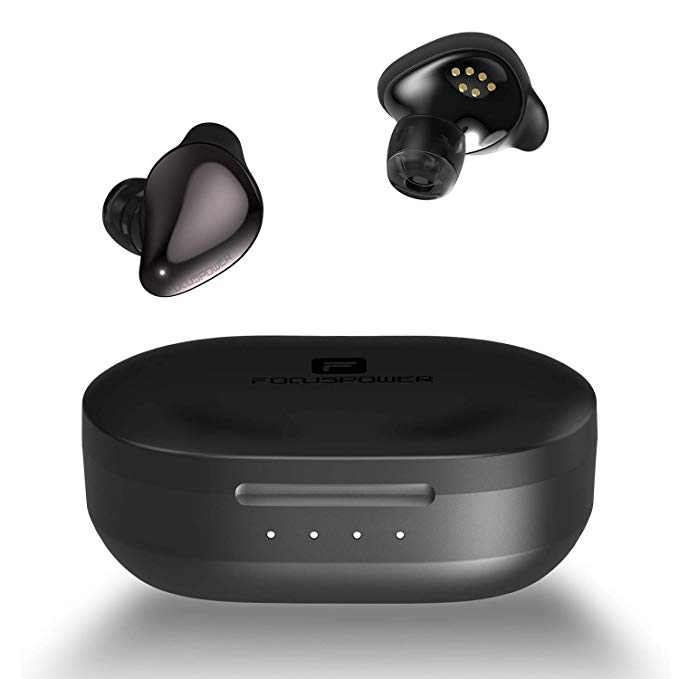 Bluetooth Earbuds,FOCUSPOWER-F16 Bluetooth 5.0 True Wireless Earbuds with Charging Case, 24H Playtime 3D Stereo Deep Base Audio in-Ear Bluetooth Headphones, Built-in Mic