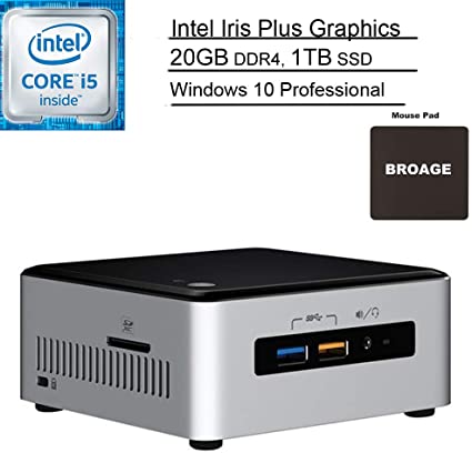 Intel NUC Mini PC Kit Desktop Computer_ 6th Gen Intel Core i5-6260U up to 2.9GHz_ 20GB DDR4_ 1TB SSD_ 802.11AC WiFi_ HDMI_ USB 3.0_ Windows 10 Professional   BROAGE Accessories