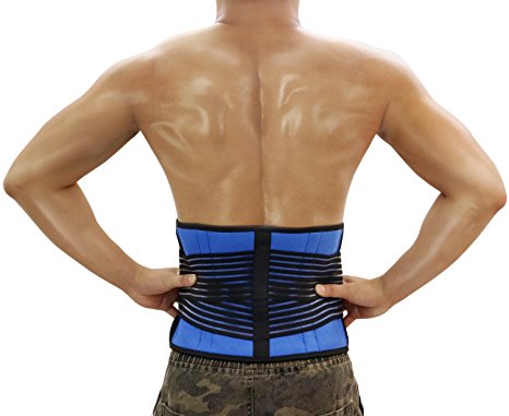BULESK Back Support Belt, Lumbar Support Belt Dual Adjustable Straps, Breathable Mesh Panels, Helps Relieve Lower Back Pain, Scoliosis, Herniated Disc, Lifting, Sciatica for Men and Women
