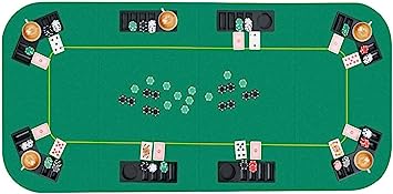 HAPPYGRILL Folding Poker Table Top 79"x 36" Poker Table Mat with Chip Tray and Cup Holders for 8-Players, Casino Texas Poker Mat with Storage Bag for Patio Garden Indoor Outdoor Game