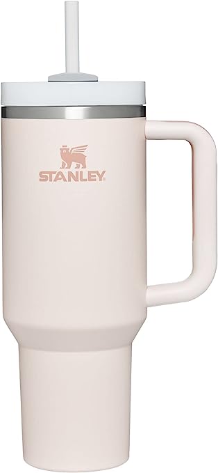 Stanley Quencher H2.0 FlowState Stainless Steel Vacuum Insulated Tumbler with Lid and Straw for Water, Iced Tea or Coffee, Smoothie and More, Rose Quartz, 40 oz