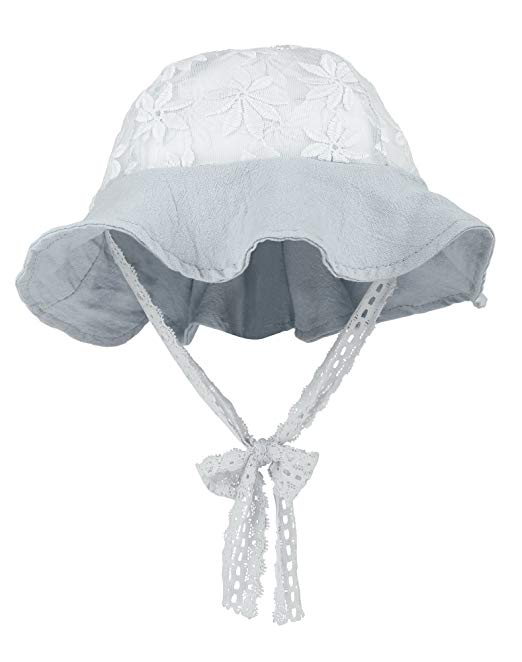 SimpliKids Baby Infant Sun Hats Lovely Floral Embroidered Cotton Sun Bucket Hats