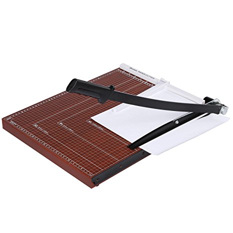 Meharbour A3 Paper Cutter Guillotine, 16x12 Inch Professional Wooden Base Paper Trimmer Scrap Machine Heavy Duty Paper Cutting Tool, 12 Sheet Capacity for Home Office (US STOCK)