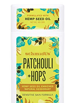 Schmidt's Deodorant For Odor Protection Patchouli   Hops Sensitive Aluminum Free Deodorant 3.25 oz