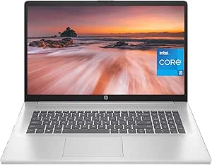 HP 2023 Newest 17.3 inch Laptop, FHD Anti-Glare Display, 13th Gen Intel 10-Core i5-1335U(Beat i7-1255U), 32GB RAM, 1TB SSD, Intel Iris Xe Graphics, Backlit Keyboard, Windows 11 Home, Silver (Renewed)