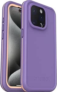 OtterBox iPhone 15 Pro (Only) FRE Series Waterproof Case with MagSafe (Designed by LifeProof) Screen Protection, Sleek and Stylish - Non-Retail Packaging - Purple